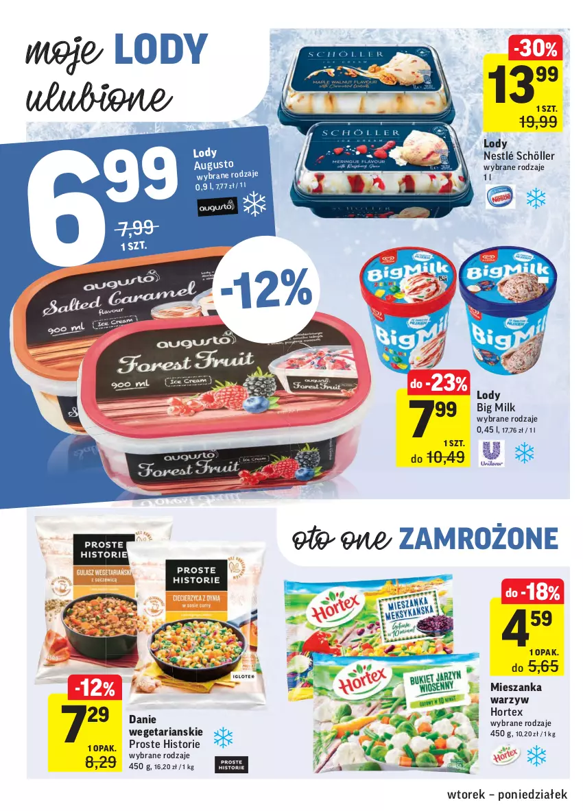 Gazetka promocyjna Intermarche - Swieżo i tanio - ważna 18.05 do 24.05.2021 - strona 20 - produkty: Big Milk, Hortex, Lody, Mieszanka warzyw, Nestlé