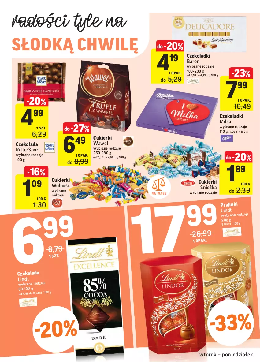 Gazetka promocyjna Intermarche - Swieżo i tanio - ważna 18.05 do 24.05.2021 - strona 24 - produkty: Cukier, Cukierki, Czekolada, Lindt, Milka, Por, Sport, Wawel