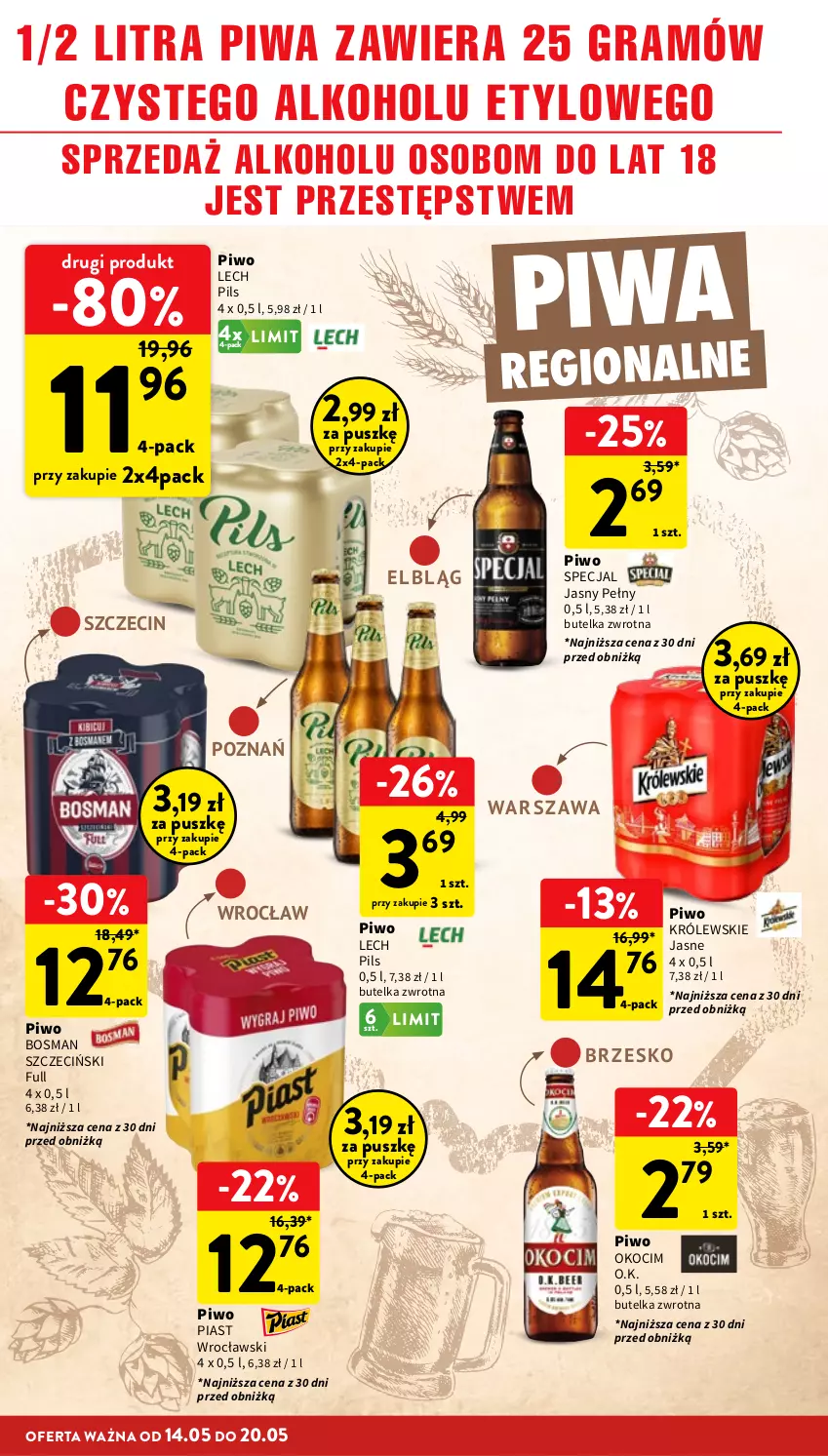 Gazetka promocyjna Intermarche - Gazetka promocyjna - ważna 14.05 do 20.05.2026 - strona 32 - produkty: Gra, Koc, Królewski, Napoje, Okocim, Piast, Piwa, Piwo