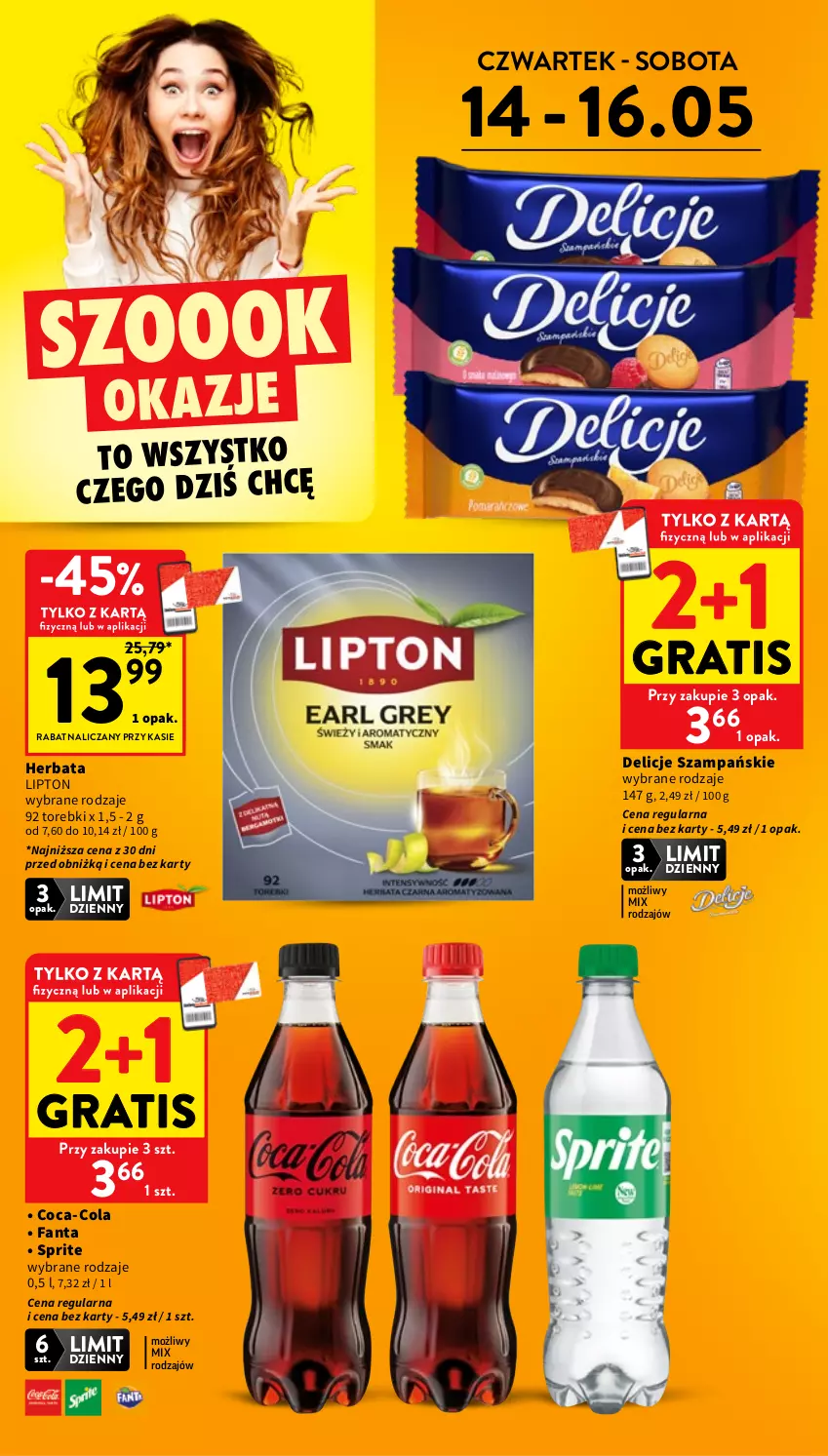 Gazetka promocyjna Intermarche - Gazetka promocyjna - ważna 14.05 do 20.05.2026 - strona 4 - produkty: Coca-Cola, Delicje, Fa, Fanta, Gra, Herbata, Lipton, Sprite