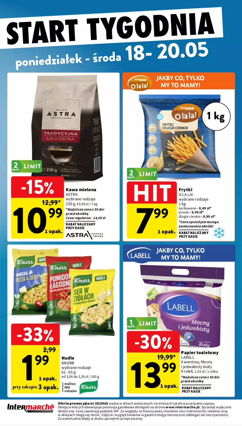 Gazetka promocyjna Intermarche - Gazetka promocyjna - ważna 14.05 do 20.05.2026 - strona 43 - produkty: Bell, Frytki, Kawa, Kawa mielona, Knorr, Papier, Papier toaletowy
