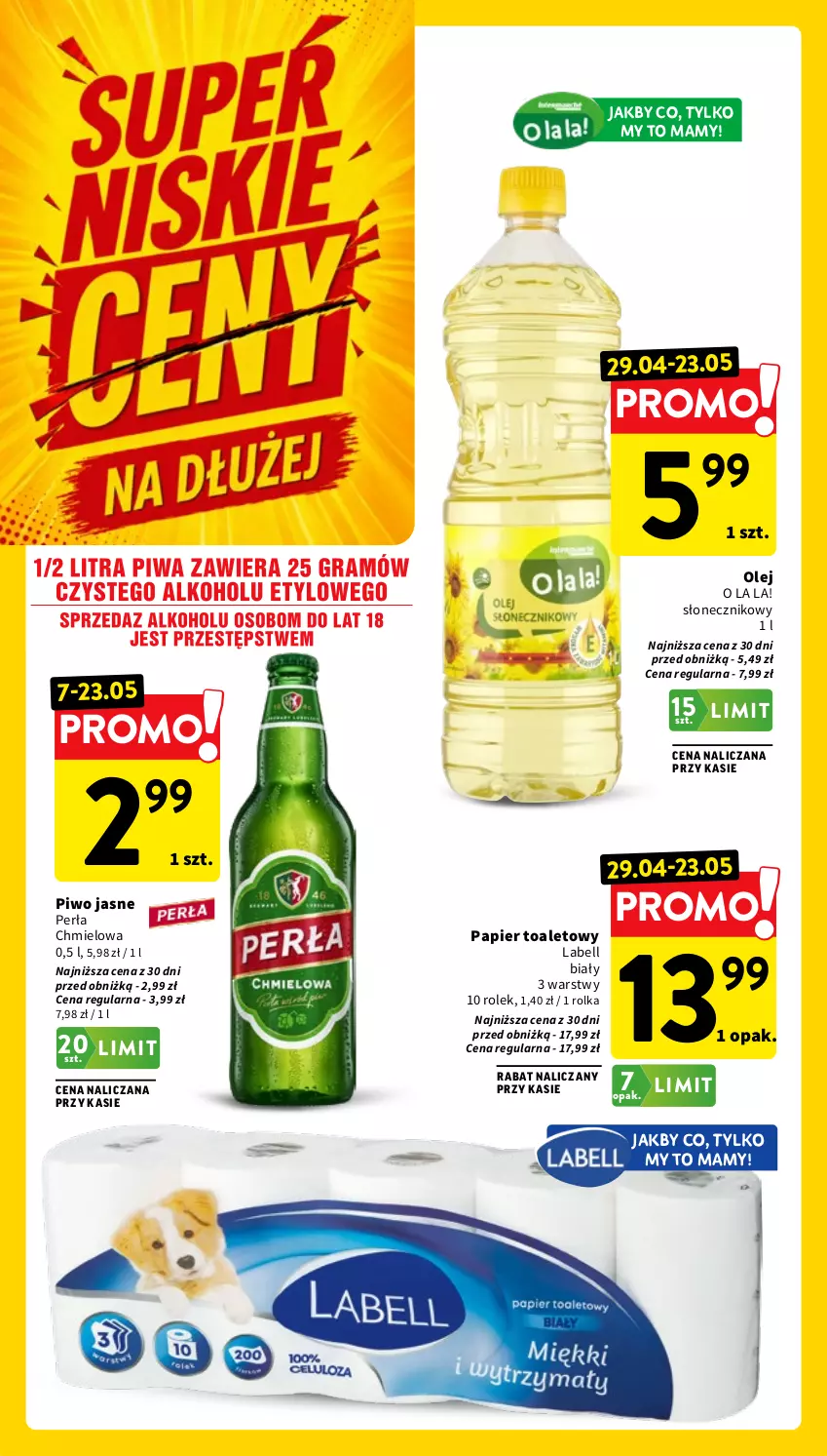 Gazetka promocyjna Intermarche - Gazetka promocyjna - ważna 14.05 do 20.05.2026 - strona 8 - produkty: Bell, Olej, Papier, Papier toaletowy, Perła, Piwo, Piwo jasne