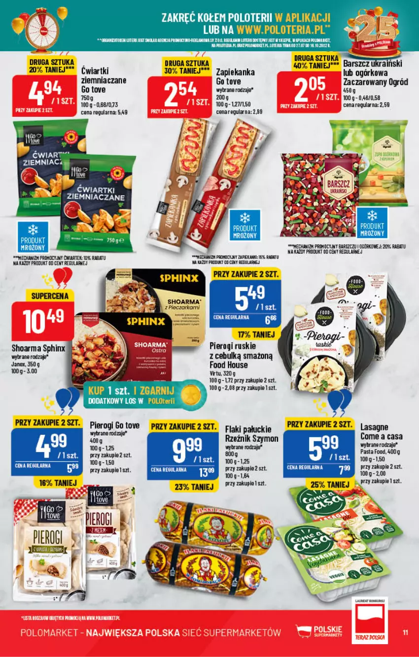 Gazetka promocyjna PoloMarket - Gazetka pomocyjna - ważna 03.08 do 09.08.2022 - strona 11 - produkty: Isla, Lasagne, Ogród, Pierogi, Shoarma, Virtu, Zapiekanka