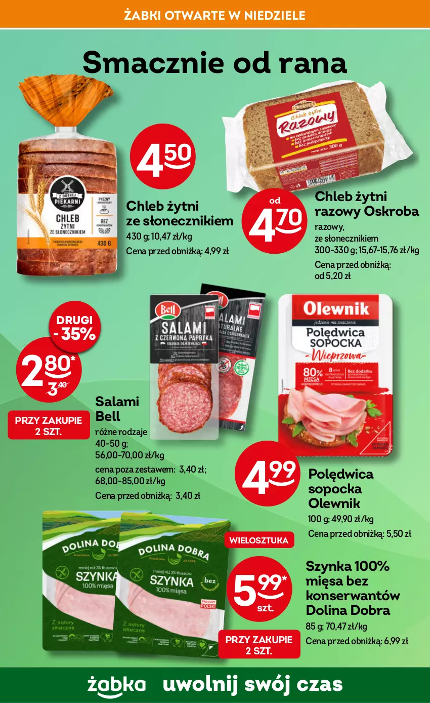 Gazetka promocyjna Żabka - ważna 14.02 do 27.02.2024 - strona 40 - produkty: Bell, Chleb, Olewnik, Polędwica, Salami, Ser, Szynka