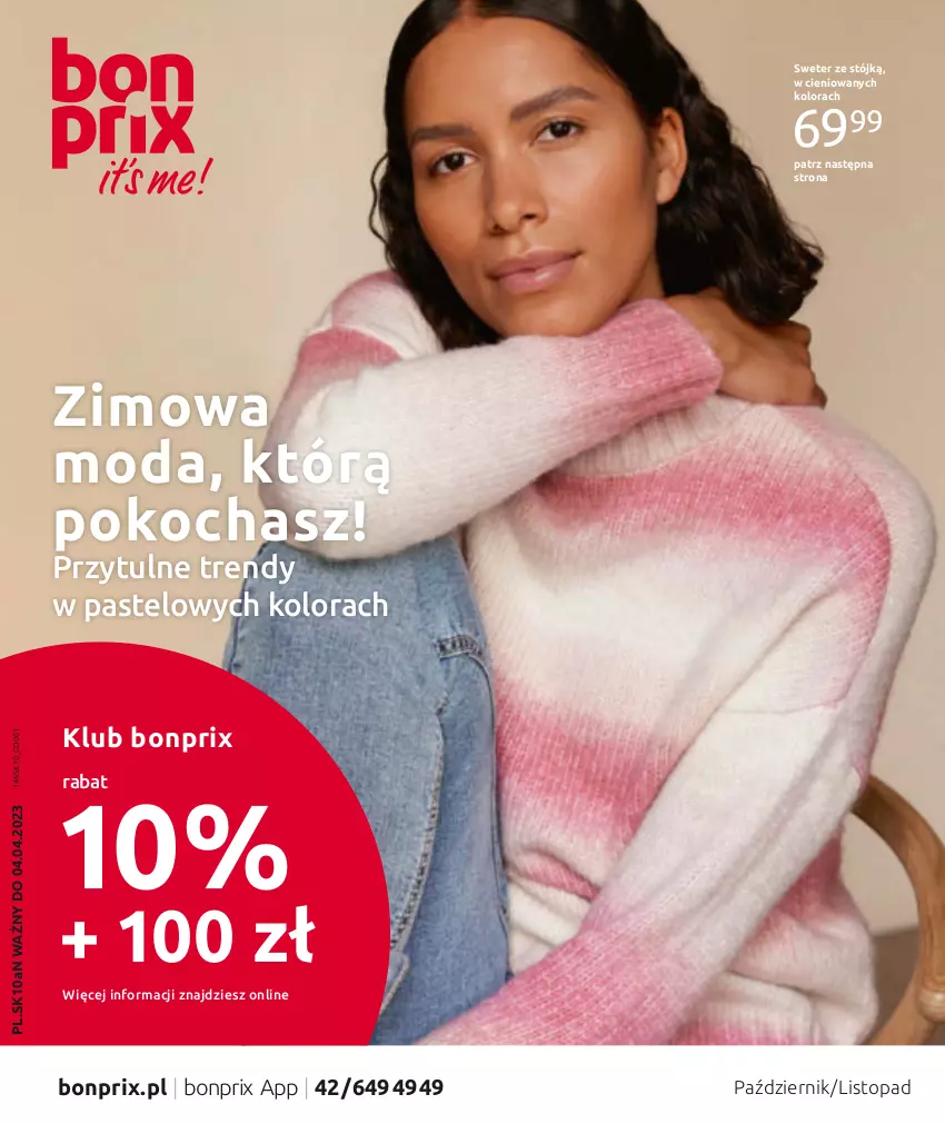 Gazetka promocyjna Bonprix - Moda, która podbije Twoje serce! - ważna 04.10.2022 do 04.04.2023 - strona 1 - produkty: Koc, Moda, Sweter, Top