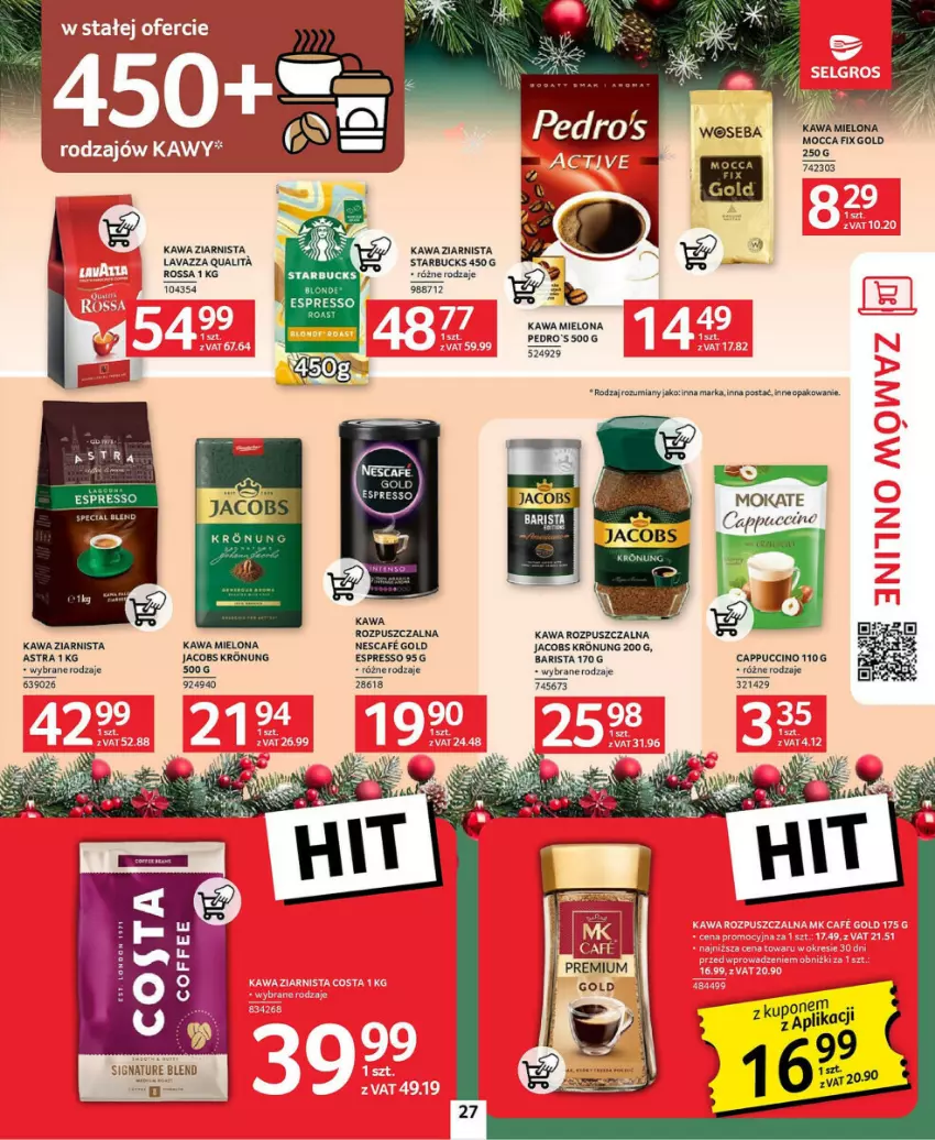 Gazetka promocyjna Selgros - ważna 21.11 do 04.12.2024 - strona 20 - produkty: Cappuccino, Jacobs, Kawa, Kawa mielona, Kawa rozpuszczalna, Kawa ziarnista, Lavazza, Mocca Fix Gold