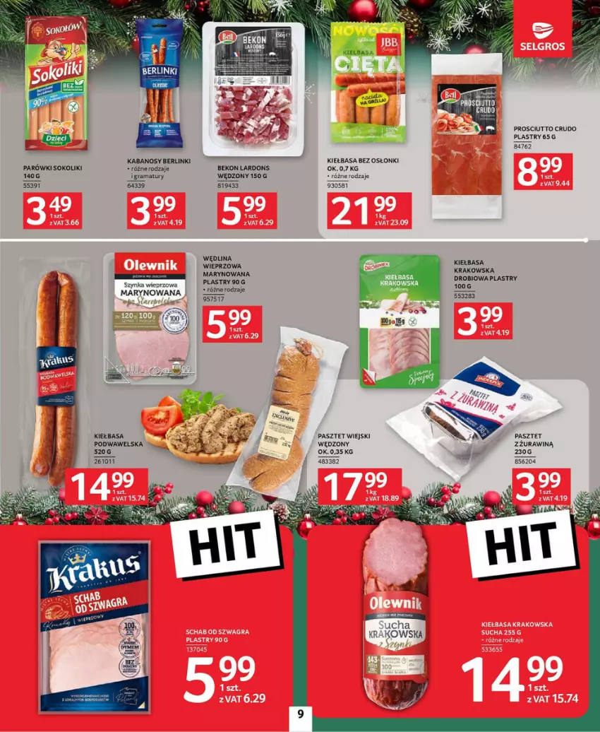 Gazetka promocyjna Selgros - ważna 21.11 do 04.12.2024 - strona 49 - produkty: Beko, Berlinki, Gin, Gra, Kabanos, Kiełbasa, Pasztet, Prosciutto, Rama, Sok, Szynka, Szynka wieprzowa, Wawel