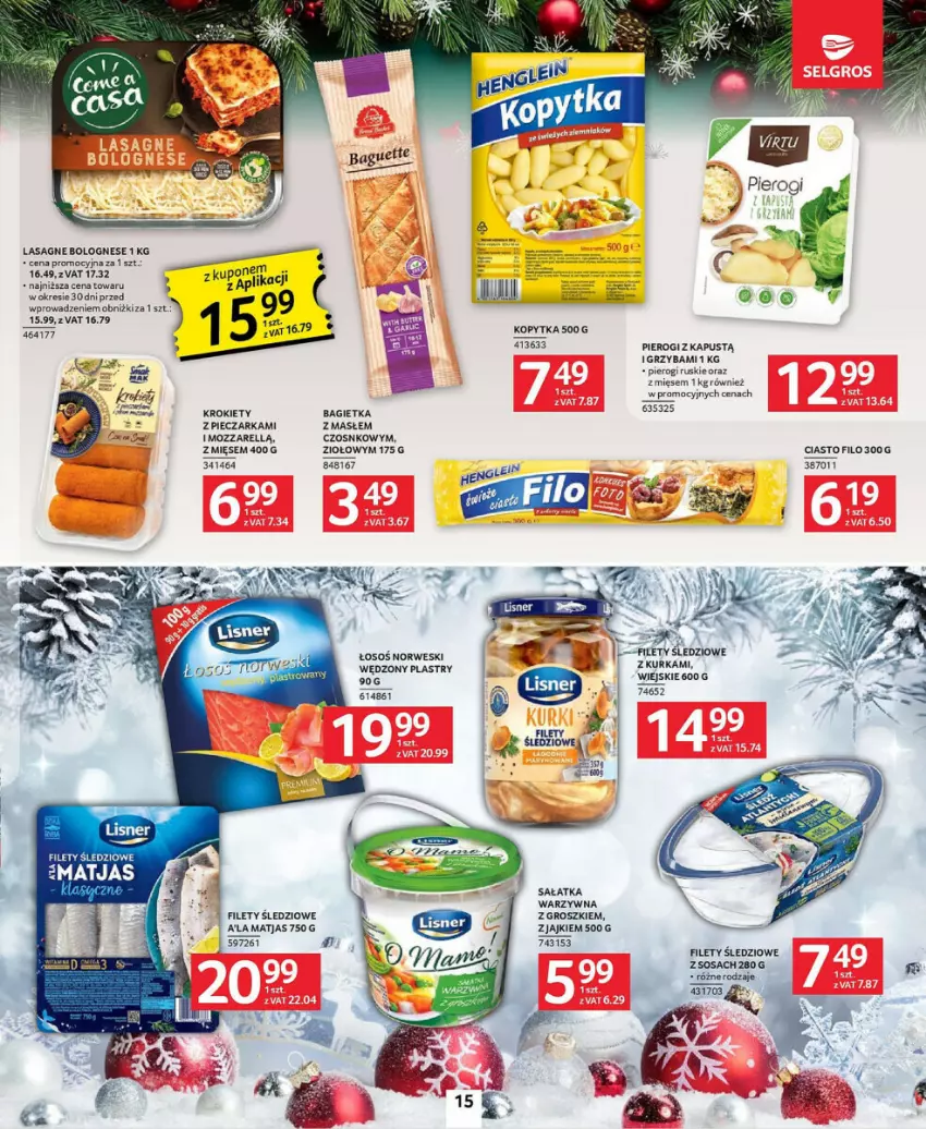 Gazetka promocyjna Selgros - ważna 21.11 do 04.12.2024 - strona 7 - produkty: Bagietka, Fa, Kapustą, Kopytka, Krokiety, Lasagne, Lasagne bolognese, Lisner, Piec, Pieczarka, Pierogi, Sałat, Sałatka, Sałatka warzywna, Sos