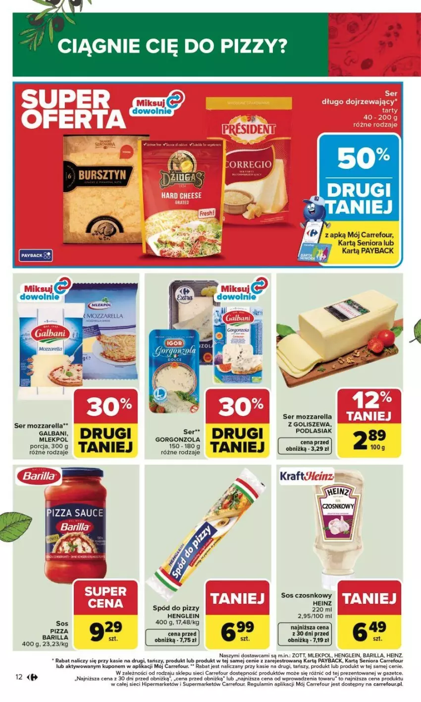 Gazetka promocyjna Carrefour - Gazetka Carrefour, Market od poniedziałku! - ważna 02.02 do 07.02.2026 - strona 15 - produkty: Barilla, Heinz, Mozzarella, Pizza, Ser, Sos, Sos czosnkowy, Spód do pizzy, Zott