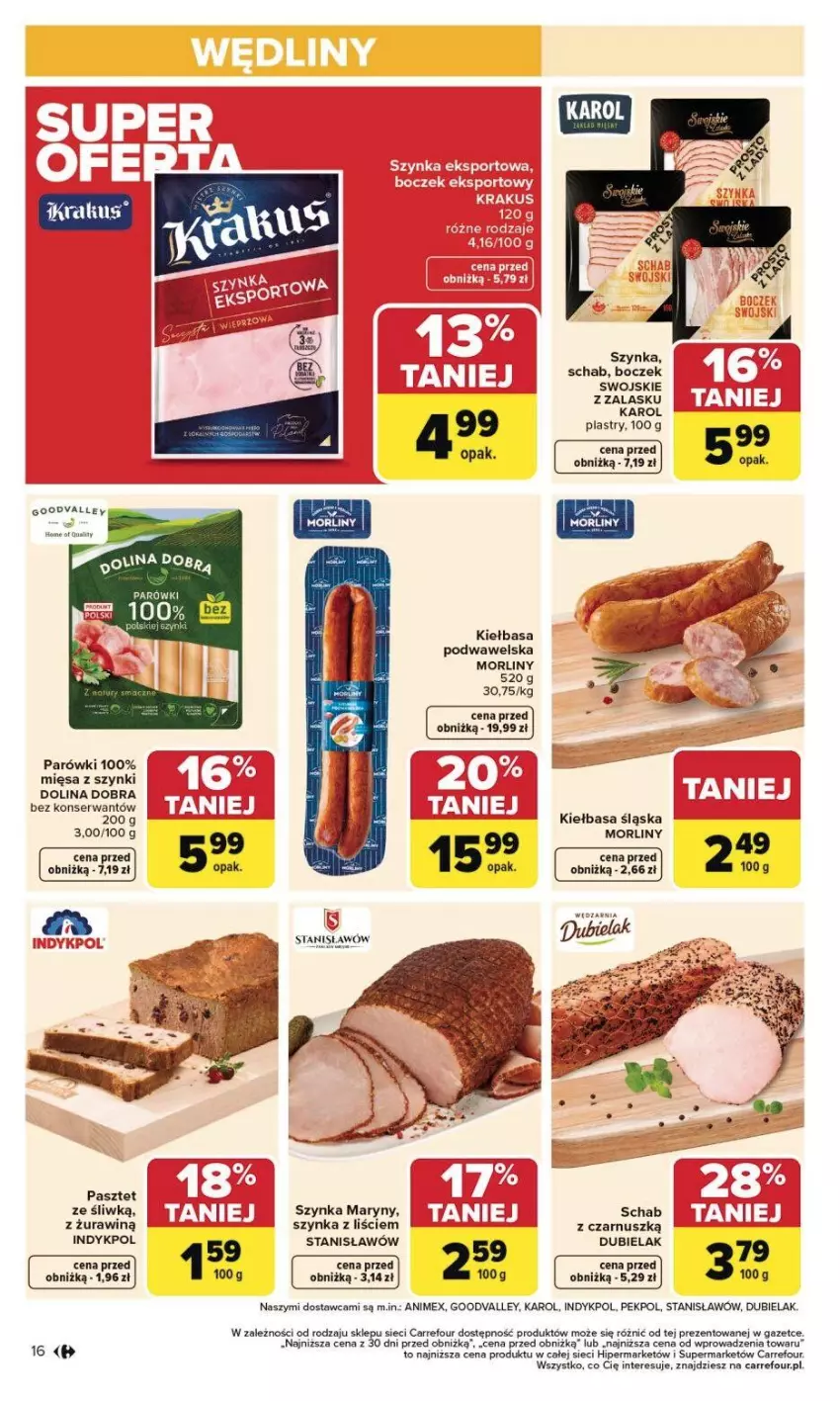 Gazetka promocyjna Carrefour - Gazetka Carrefour, Market od poniedziałku! - ważna 02.02 do 07.02.2026 - strona 19 - produkty: Boczek, Kiełbasa, Kiełbasa podwawelska, Kiełbasa śląska, LG, Morliny, Parówki, Pasztet, Pekpol, Ser, Szynka, Wawel