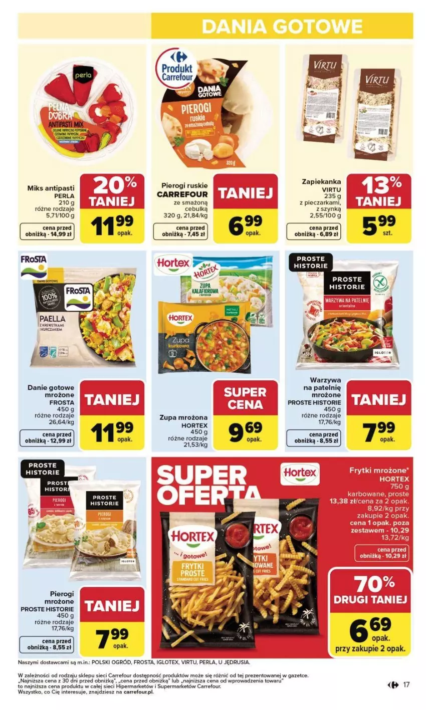 Gazetka promocyjna Carrefour - Gazetka Carrefour, Market od poniedziałku! - ważna 02.02 do 07.02.2026 - strona 20 - produkty: Danie gotowe, Frosta, Hortex, Kurczak, Ogród, Piec, Pieczarka, Pierogi, Virtu, Warzywa, Zupa