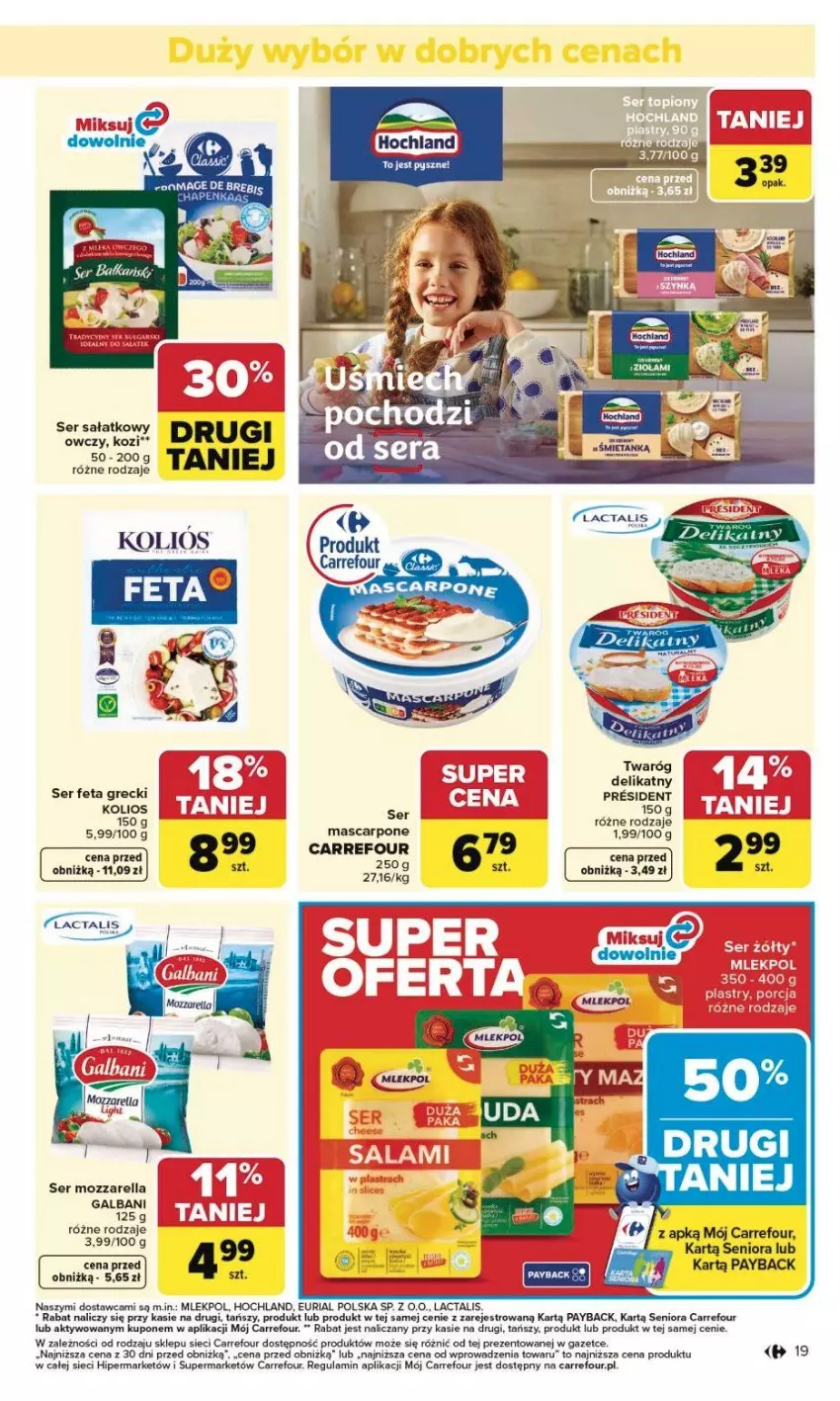 Gazetka promocyjna Carrefour - Gazetka Carrefour, Market od poniedziałku! - ważna 02.02 do 07.02.2026 - strona 22 - produkty: Feta, Galbani, Hochland, Mascarpone, Mozzarella, Ser, Twaróg