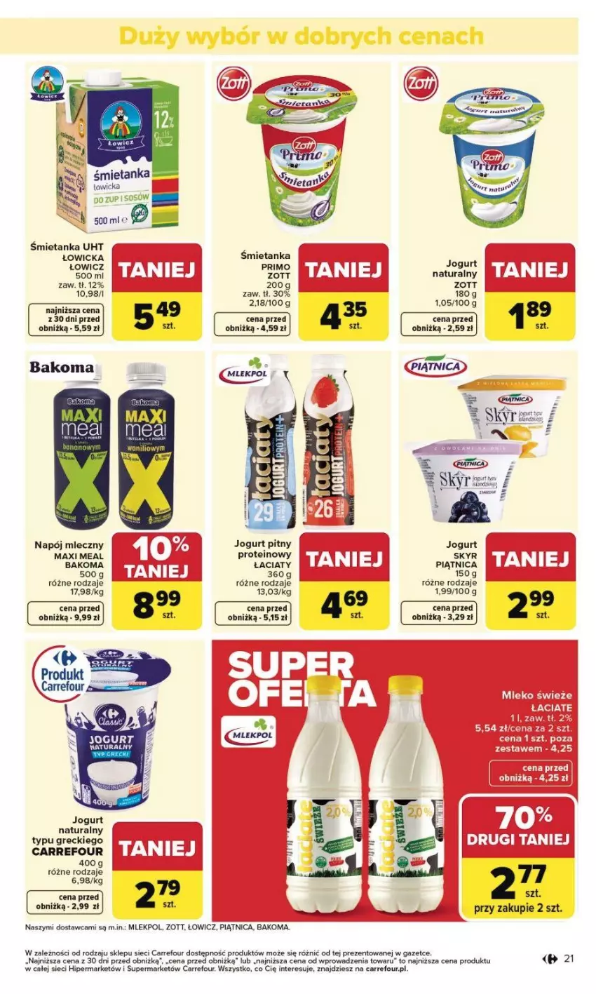Gazetka promocyjna Carrefour - Gazetka Carrefour, Market od poniedziałku! - ważna 02.02 do 07.02.2026 - strona 24 - produkty: Bakoma, Jogurt, Jogurt naturalny, Jogurt pitny, Napój, Napój mleczny, Piątnica, Sos, Zott