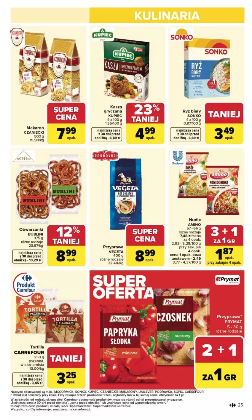 Gazetka promocyjna Carrefour - Gazetka Carrefour, Market od poniedziałku! - ważna 02.02 do 07.02.2026 - strona 28 - produkty: Gry, Kasza, Kasza gryczana, Kupiec, Makaron, Piec, Podravka, Prymat, Ryż, Ryż biały, Sonko, Tortilla