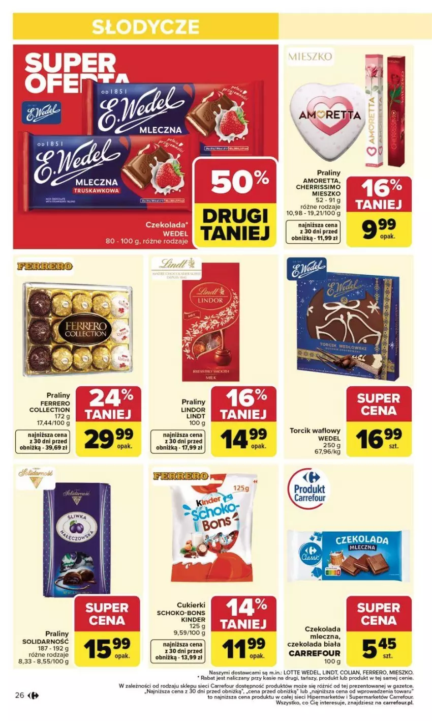 Gazetka promocyjna Carrefour - Gazetka Carrefour, Market od poniedziałku! - ważna 02.02 do 07.02.2026 - strona 29 - produkty: Bell, Cukier, Cukierki, Czekolada, Ferrero, Lindor, Lindt, Praliny