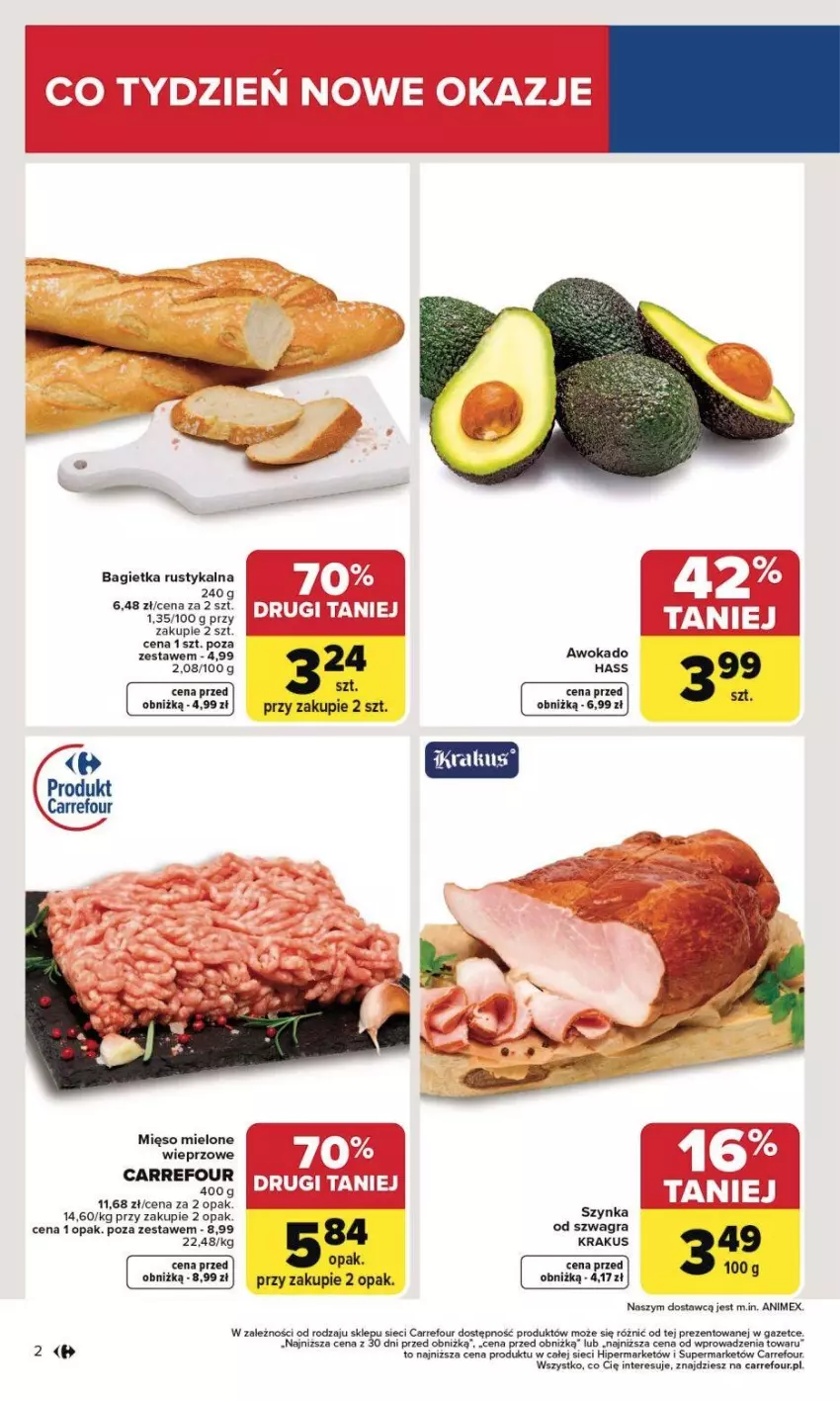 Gazetka promocyjna Carrefour - Gazetka Carrefour, Market od poniedziałku! - ważna 02.02 do 07.02.2026 - strona 5 - produkty: Bagietka, Fa, Gra, Krakus, Mięso, Mięso mielone, Rust, Szynka