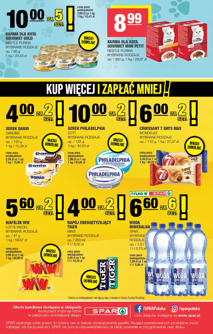 Gazetka promocyjna Spar - Spar - ważna 01.06 do 11.06.2025 - strona 8 - produkty: 7 Days, Croissant, Danio, Danone, Philadelphia, Pur, Purina, Ser, Serek, Tiger, Wafelek, Zott