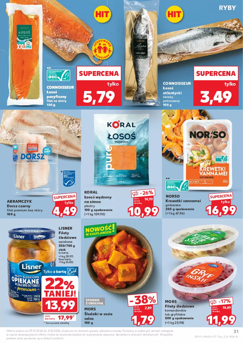 Gazetka promocyjna Kaufland - Gazetka tygodnia - ważna 29.01 do 04.02.2026 - strona 31 - produkty: Dorsz, Gry, Krewetki, Lisner, Salsa, Sos