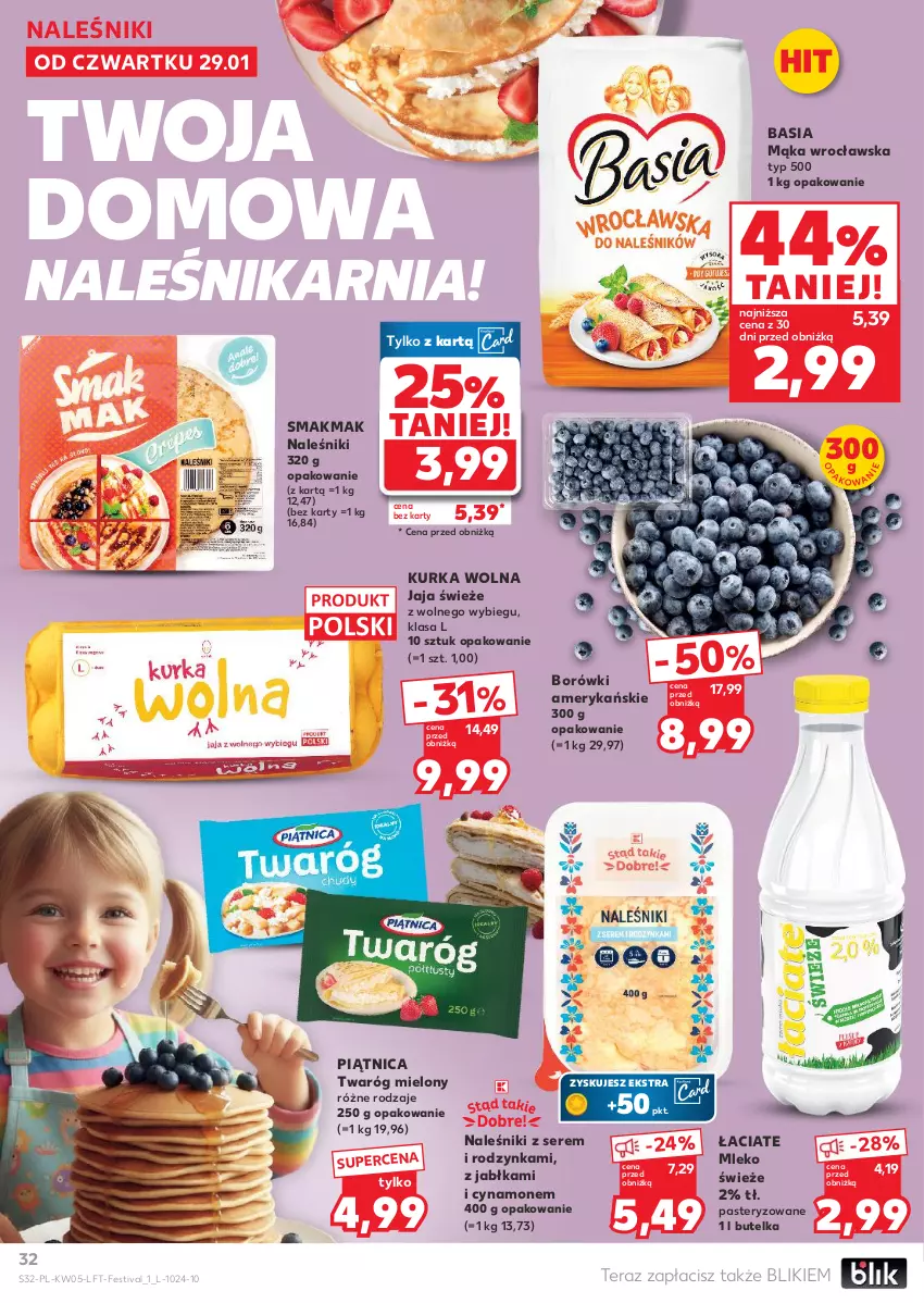 Gazetka promocyjna Kaufland - Gazetka tygodnia - ważna 29.01 do 04.02.2026 - strona 32 - produkty: Basia, Jabłka, Jaja, Mąka, Mleko, Naleśniki, Piątnica, Ser, Tera, Twaróg