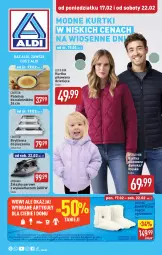 Gazetka promocyjna Aldi - Artykuły przemysłowe i tekstylia - Gazetka - ważna od 22.02 do 22.02.2025 - strona 1 - produkty: Piec, Kapcie, Kurtka, Dzieci, Patelnia, Fa