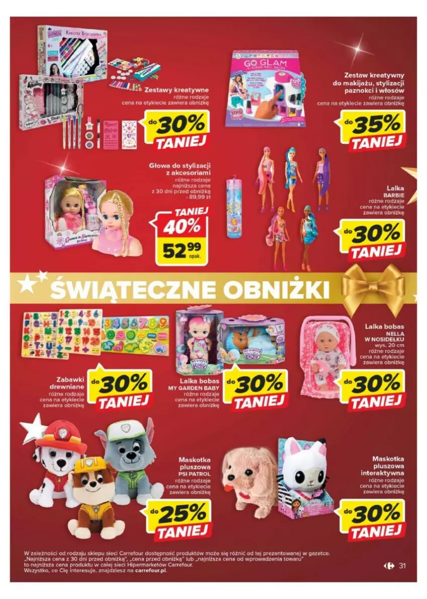 Gazetka promocyjna Carrefour - ważna 11.12 do 17.12.2023 - strona 25 - produkty: Barbie, Gin, Lalka, Makijaż, Maskotka pluszowa, Tera
