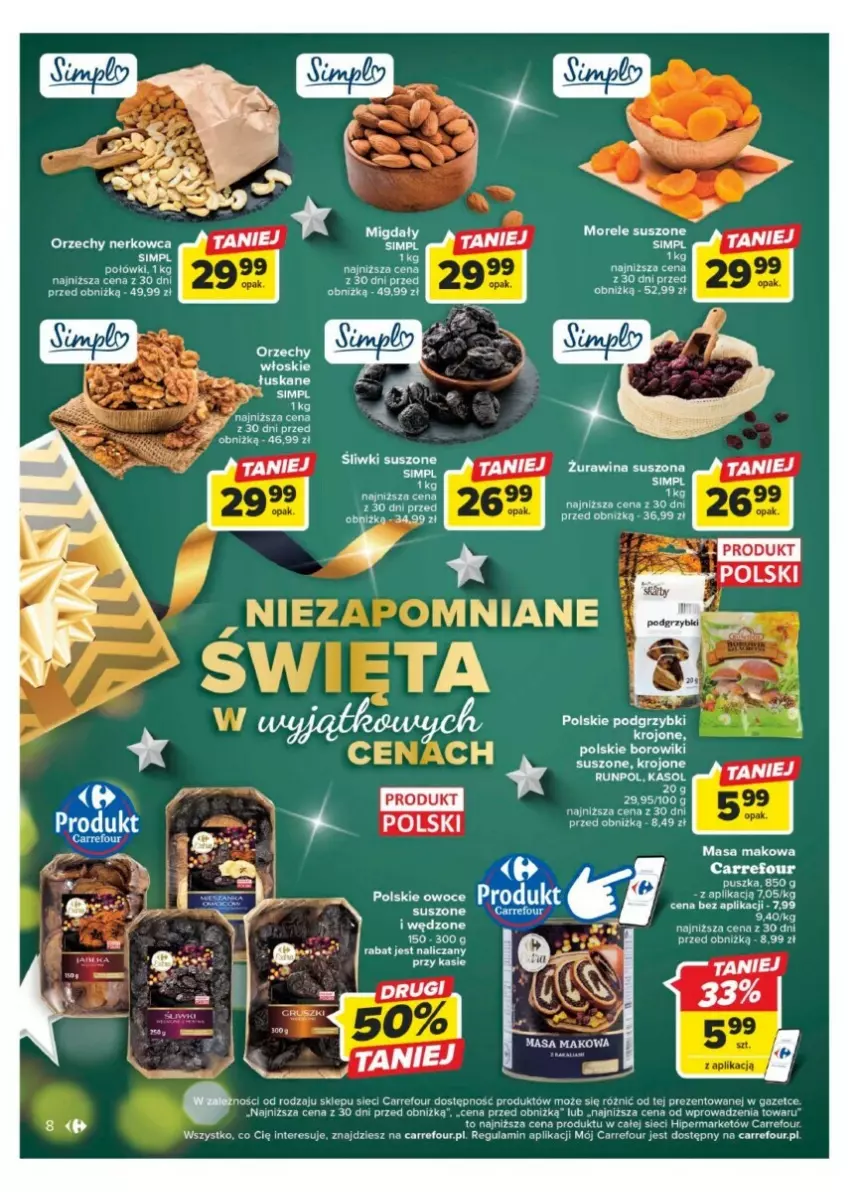 Gazetka promocyjna Carrefour - ważna 11.12 do 17.12.2023 - strona 45 - produkty: Borowiki, Migdały, Olej, Orzechy włoskie, Owoce, Ser
