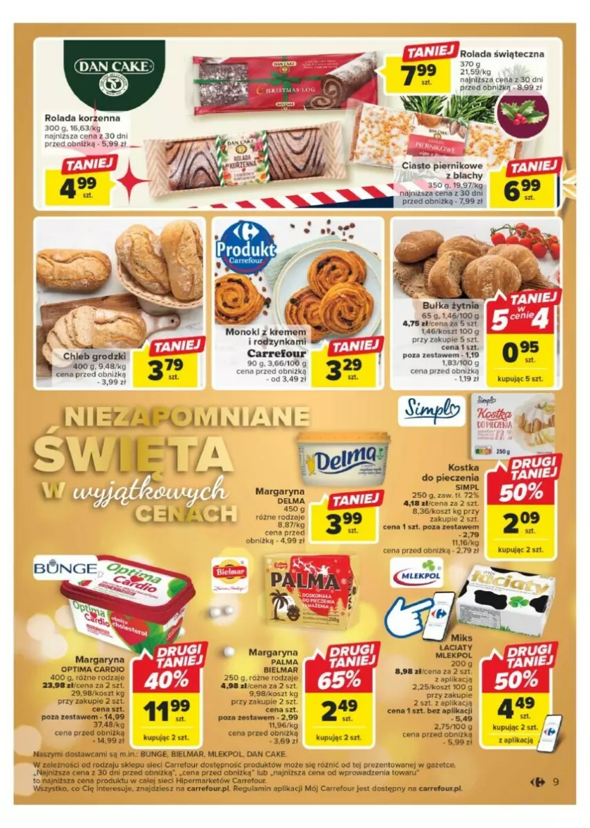 Gazetka promocyjna Carrefour - ważna 11.12 do 17.12.2023 - strona 46 - produkty: Dan Cake, Fa, Kosz, Margaryna, Optima, Optima Cardio, Palma, Piernik, Rolada