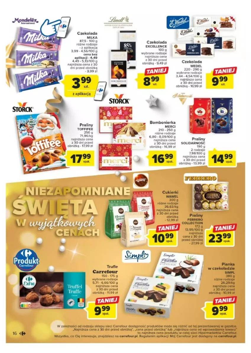 Gazetka promocyjna Carrefour - ważna 11.12 do 17.12.2023 - strona 8 - produkty: Cukier, Cukierki, Czekolada, Ferrero, Merci, Milka, Praliny, Toffifee, Wawel