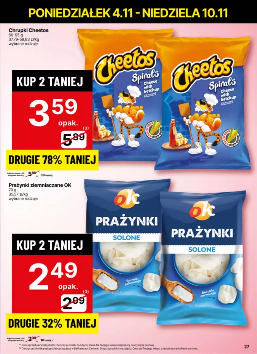 Gazetka promocyjna Delikatesy Centrum - NOWA GAZETKA Delikatesy Centrum od 4 listopada! 4-10.11.2024 - ważna 04.11 do 10.11.2024 - strona 27 - produkty: Cheetos, Chrupki