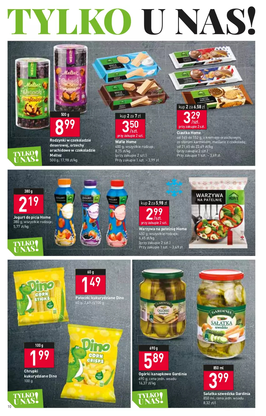 Gazetka promocyjna Stokrotka - Supermarket - ważna 27.01 do 02.02.2022 - strona 10 - produkty: Chrupki, Ciastka, Deser, Jogurt, Rodzynki, Sałat, Sałatka, Ser, Wafle, Warzywa