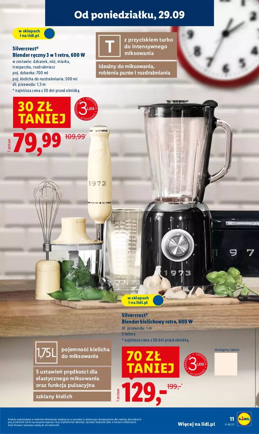 Gazetka promocyjna Lidl - GAZETKA - ważna 29.09 do 04.10.2025 - strona 15 - produkty: Blender, Blender ręczny, Dzbanek, Miarka, Pur, Rozdrabniacz, Silvercrest, Trzepaczka