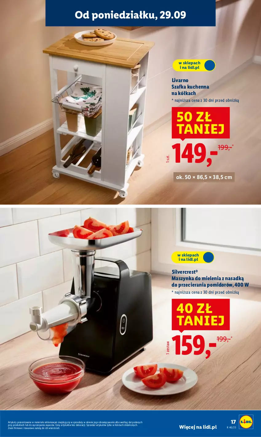 Gazetka promocyjna Lidl - GAZETKA - ważna 29.09 do 04.10.2025 - strona 21 - produkty: Ivar, Maszynka, Maszynka do mielenia, Silvercrest, Szafka, Szafka kuchenna, Szynka