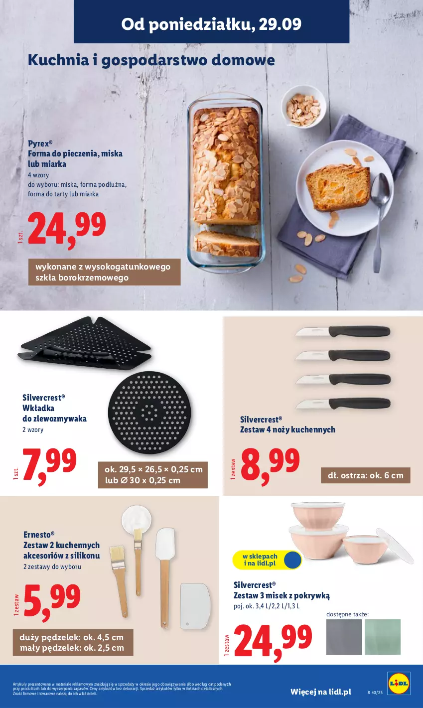 Gazetka promocyjna Lidl - GAZETKA - ważna 29.09 do 04.10.2025 - strona 23 - produkty: Forma do pieczenia, Kuchnia, Miarka, Miska, Noż, Piec, Silvercrest, Sok, Zlew, Zlewozmywak