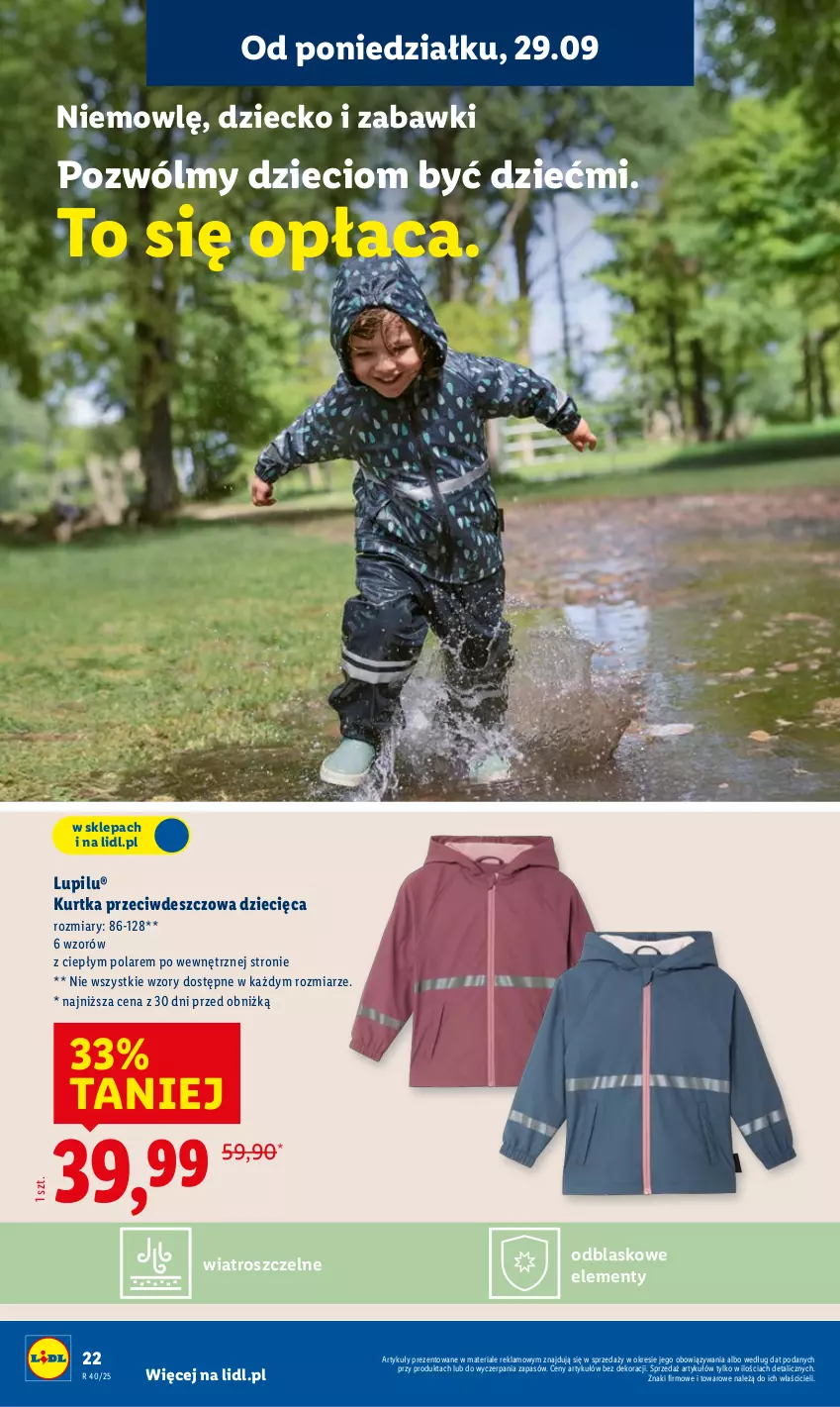 Gazetka promocyjna Lidl - GAZETKA - ważna 29.09 do 04.10.2025 - strona 30 - produkty: Dzieci, Kurtka