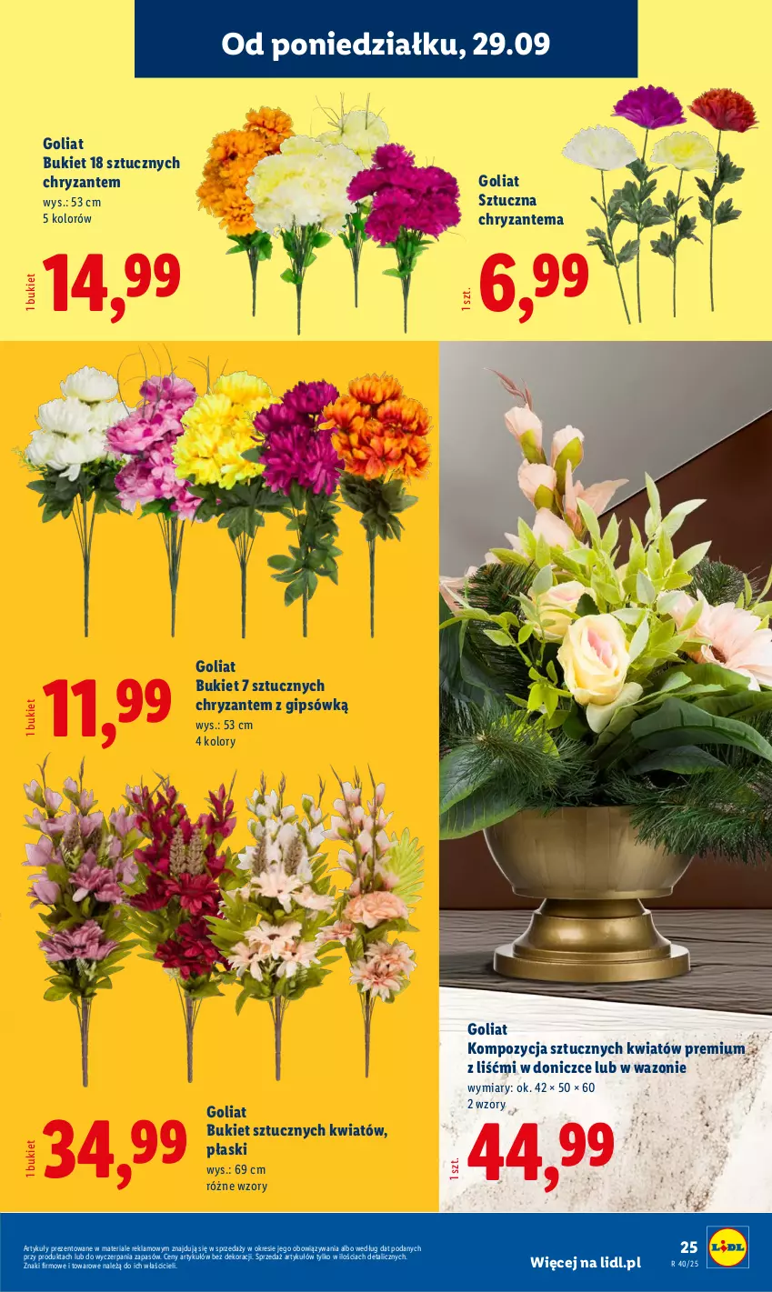 Gazetka promocyjna Lidl - GAZETKA - ważna 29.09 do 04.10.2025 - strona 33 - produkty: Bukiet, Chryzantema, Wazon
