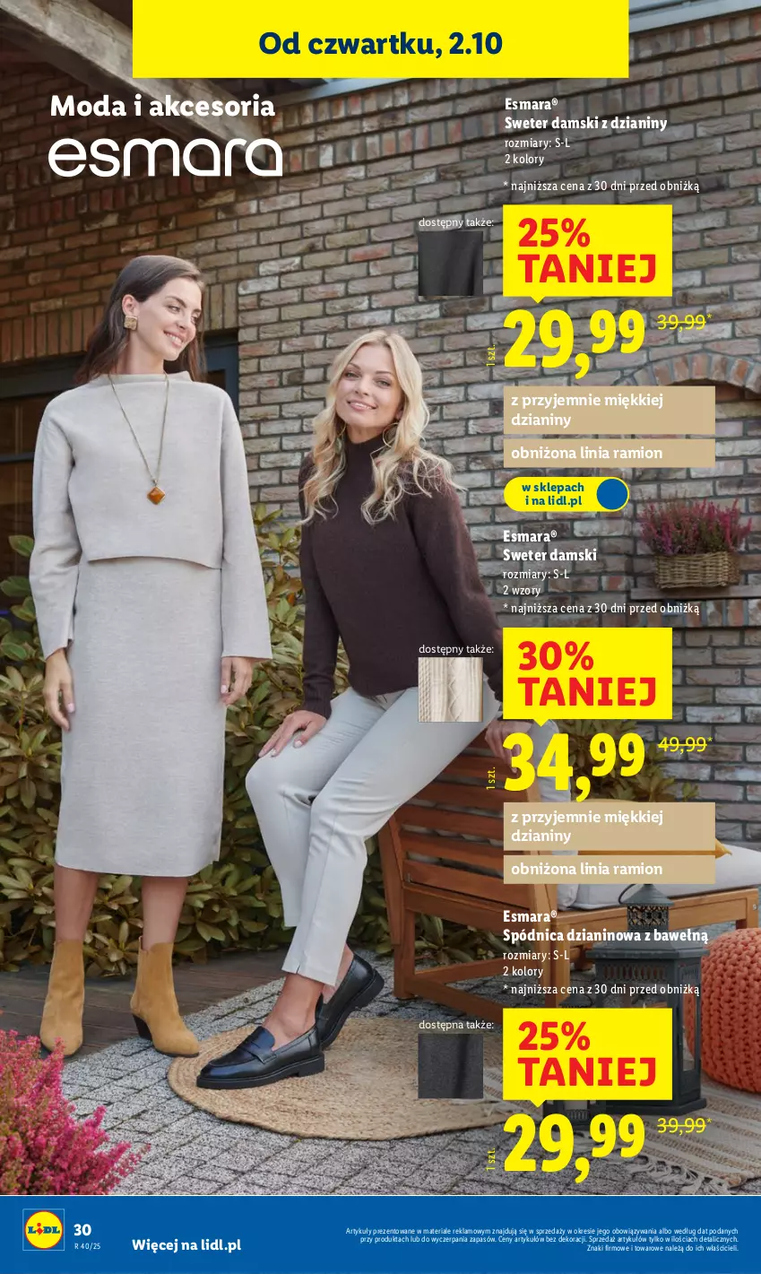 Gazetka promocyjna Lidl - GAZETKA - ważna 29.09 do 04.10.2025 - strona 40 - produkty: Moda, Spódnica, Sweter