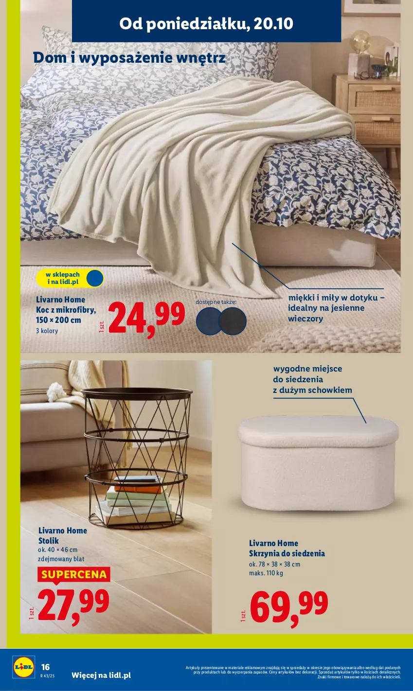 Gazetka promocyjna Lidl - GAZETKA - ważna 20.10 do 25.10.2025 - strona 20 - produkty: Ivar, Koc, Stolik