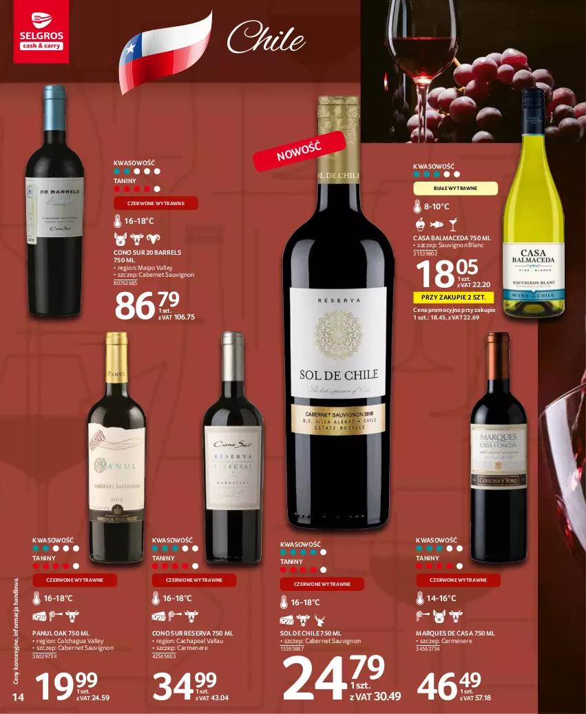 Gazetka promocyjna Selgros - Katalog Wina - ważna 10.11 do 24.12.2021 - strona 14 - produkty: Cabernet Sauvignon, Sauvignon Blanc, Ser