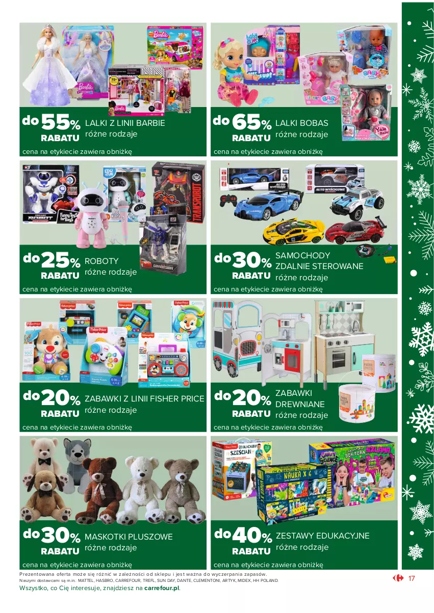 Gazetka promocyjna Carrefour - Gazetka Market Okazje grudnia - ważna 01.12 do 31.12.2021 - strona 17 - produkty: Barbie, Hasbro, Mattel, Robot, Zabawki drewniane