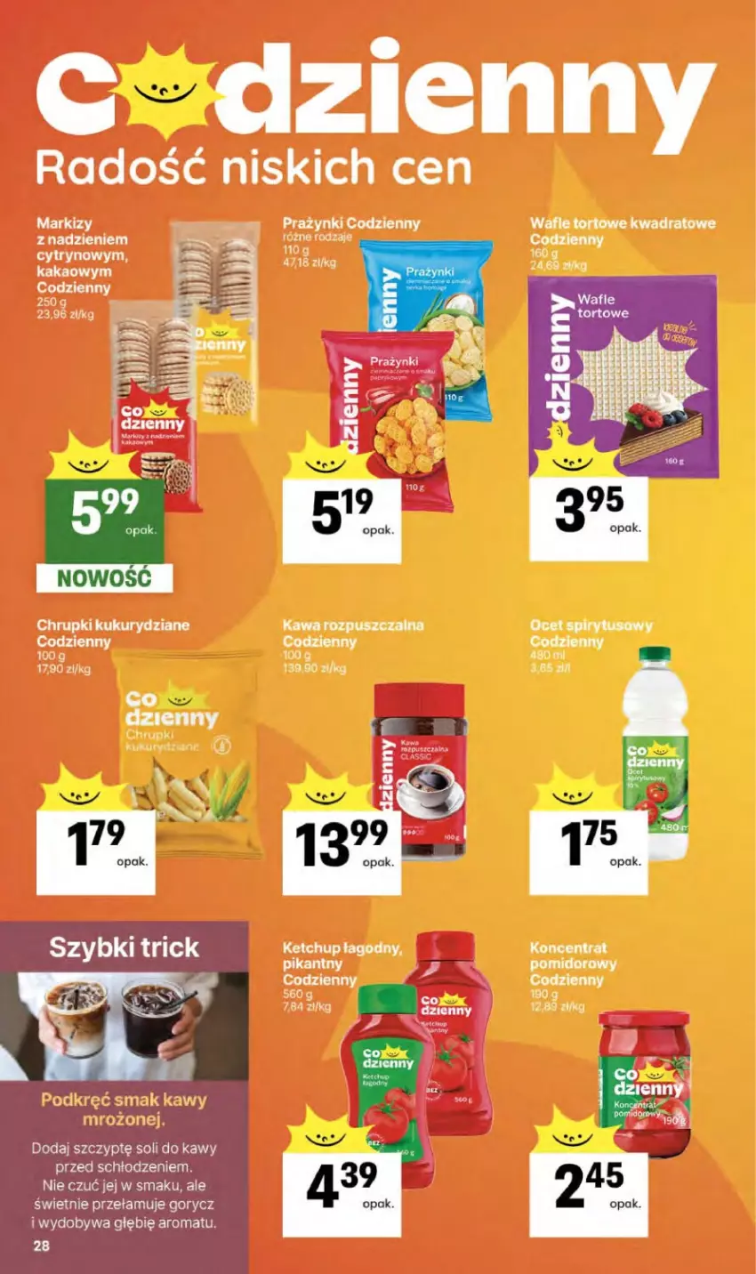 Gazetka promocyjna Delikatesy Centrum - Franczyza DC22 Czwartek - ważna 28.05 do 10.06.2026 - strona 28 - produkty: Chrupki, Kakao, Kawa, Kawa rozpuszczalna, Ketchup, LG, Ocet, Wafle, Wafle tortowe