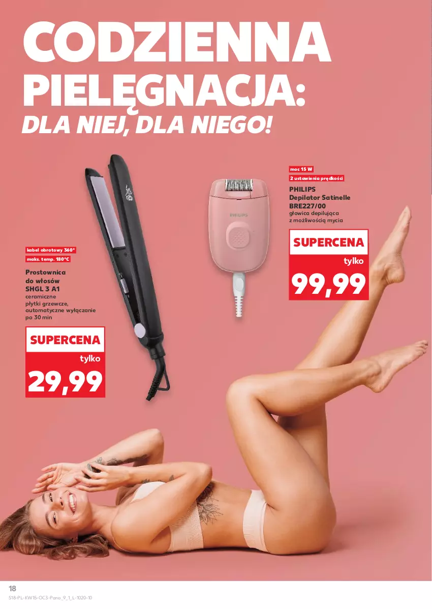 Gazetka promocyjna Kaufland - Kaufland - ważna 09.04 do 22.04.2026 - strona 18 - produkty: Depilator, Philips, Prostownica do włosów, Sati