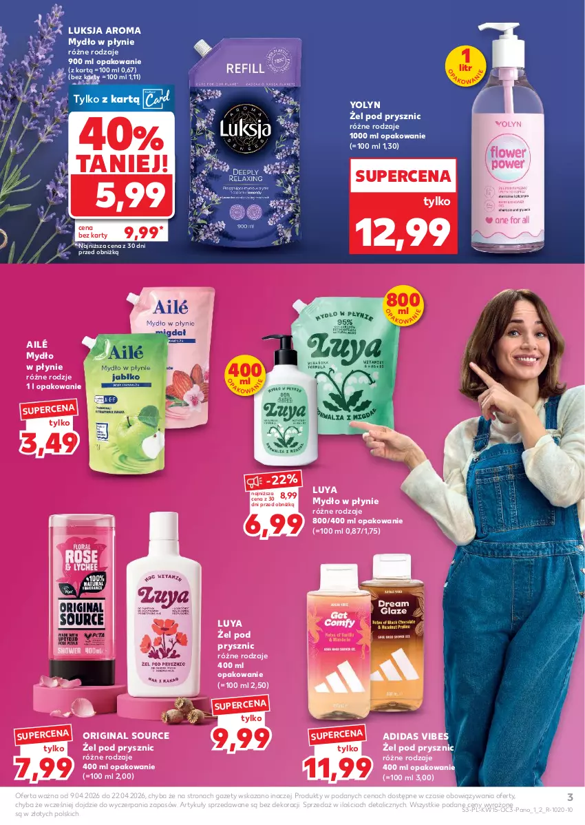 Gazetka promocyjna Kaufland - Kaufland - ważna 09.04 do 22.04.2026 - strona 3 - produkty: Adidas, Gin, Luksja, Mydło, Mydło w płynie