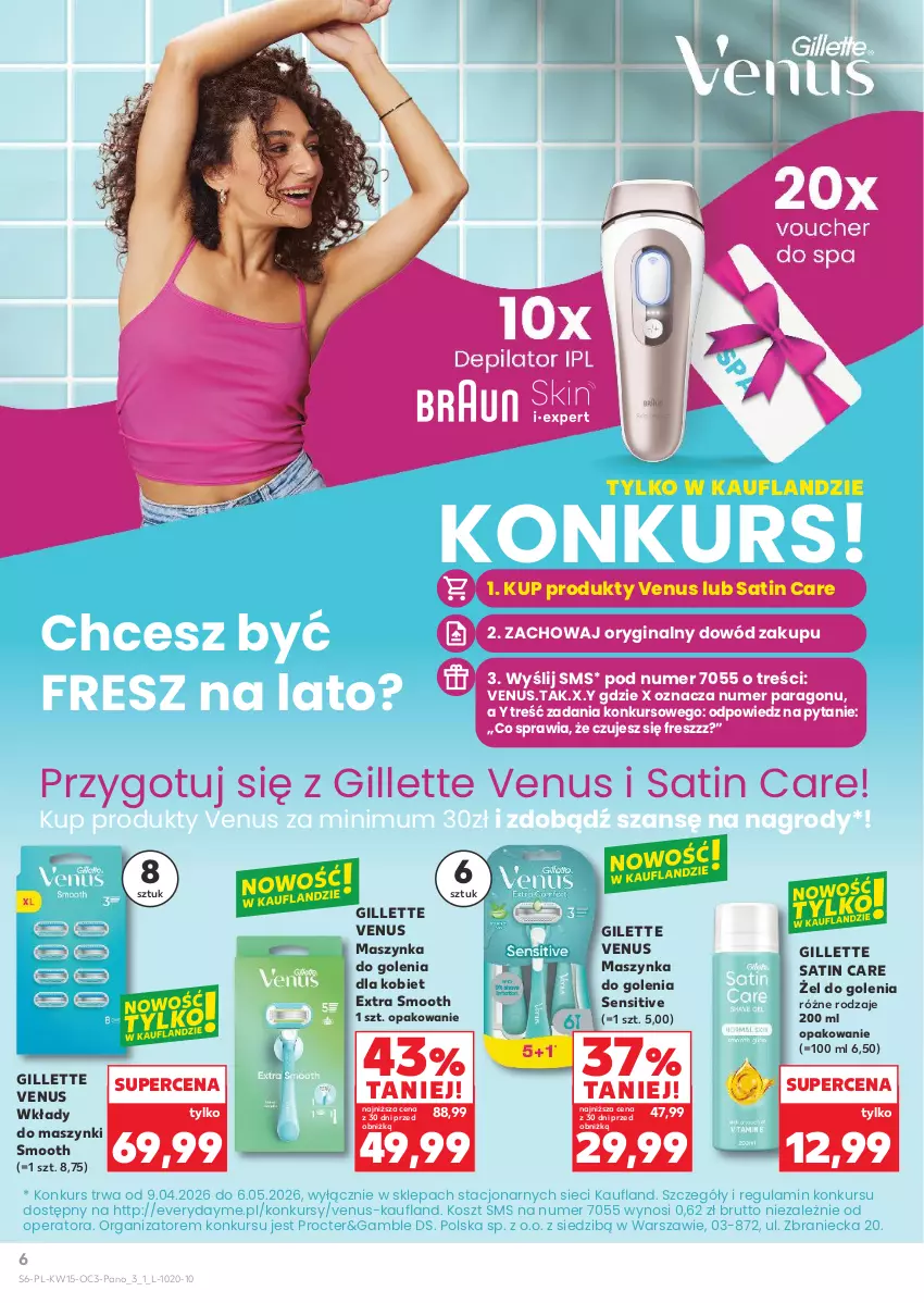 Gazetka promocyjna Kaufland - Kaufland - ważna 09.04 do 22.04.2026 - strona 6 - produkty: Gillette, Gillette Venus, Gin, Kosz, Maszynka, Maszynka do golenia, Ogród, Sati, Szynka, Venus