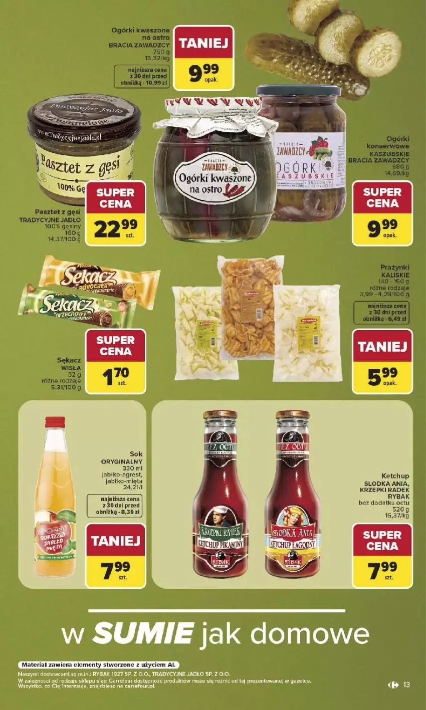 Gazetka promocyjna Carrefour - Gazetka Carrefour, Market w SUMIE najlepszy, od poniedziałku - ważna 03.08 do 08.08.2026 - strona 15 - produkty: Fa, Gin, Gres, Ketchup, Mięta, Ryba, Sok