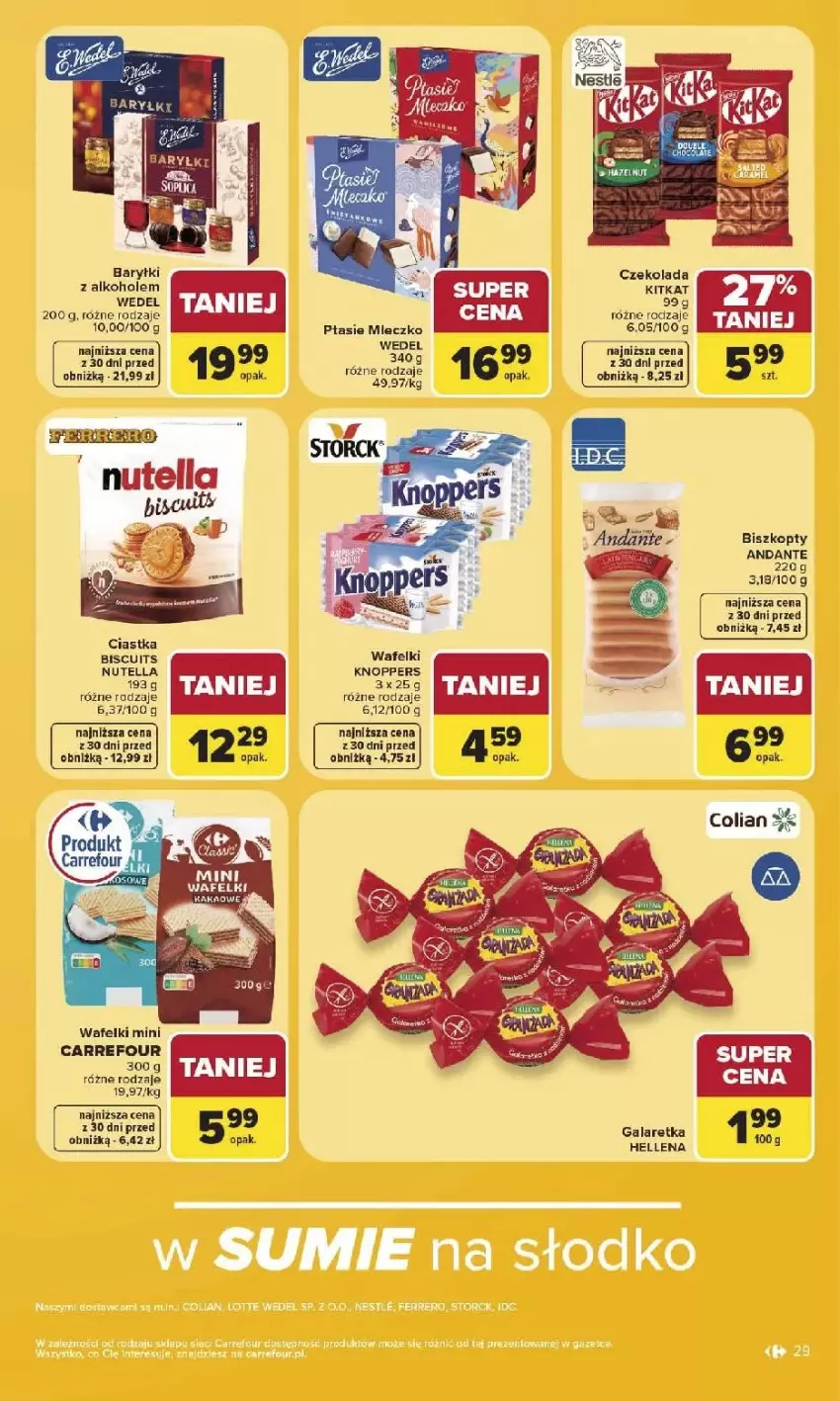 Gazetka promocyjna Carrefour - Gazetka Carrefour, Market w SUMIE najlepszy, od poniedziałku - ważna 03.08 do 08.08.2026 - strona 31 - produkty: Biszkopty, Ciastka, Czekolada, Gala, Galaretka, Hellena, Knoppers, Mleczko, Nutella, Ptasie mleczko