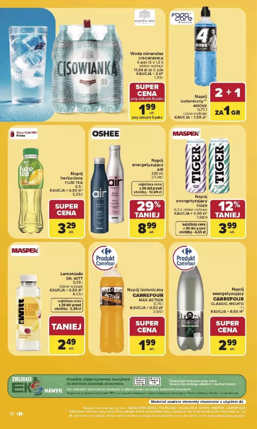 Gazetka promocyjna Carrefour - Gazetka Carrefour, Market w SUMIE najlepszy, od poniedziałku - ważna 03.08 do 08.08.2026 - strona 38 - produkty: Fa, Gra, Lemoniada, Napój, Napój izotoniczny, Ser, Tiger, Woda, Woda mineralna