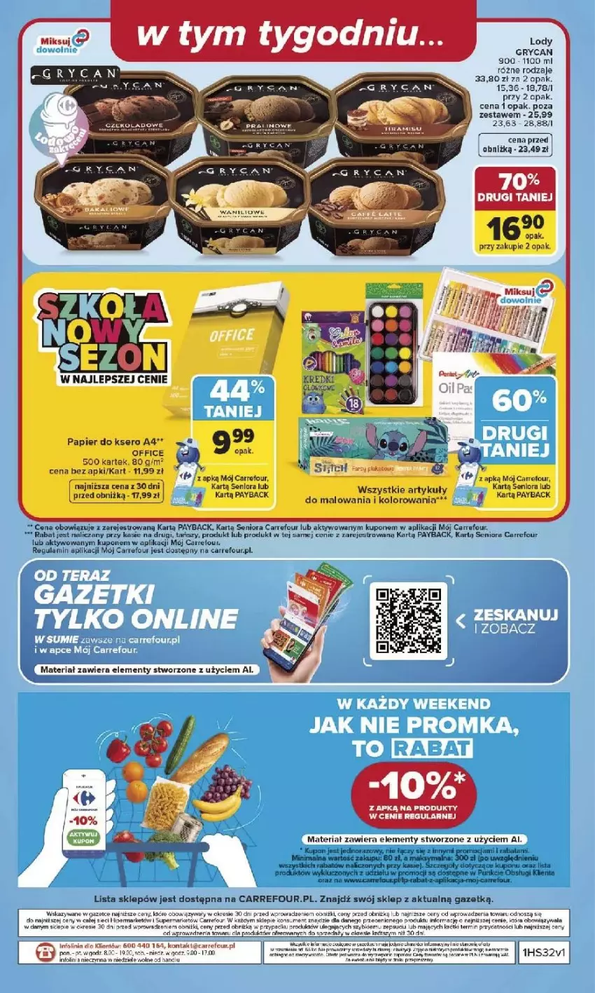 Gazetka promocyjna Carrefour - Gazetka Carrefour, Market w SUMIE najlepszy, od poniedziałku - ważna 03.08 do 08.08.2026 - strona 42 - produkty: Fa, Gry, Lody, Papier, Papier do ksero, Por, Ser