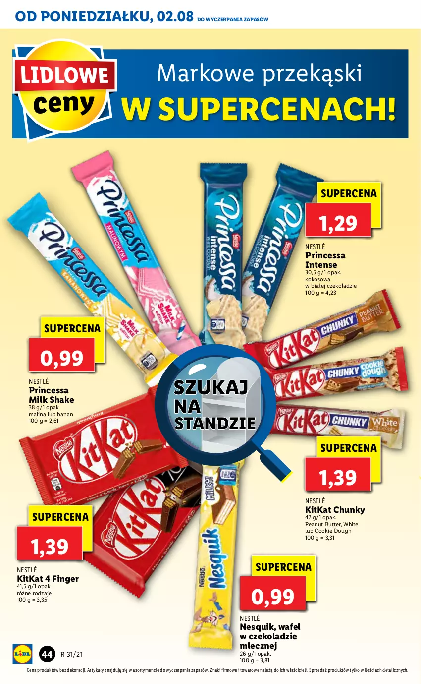 Gazetka promocyjna Lidl - GAZETKA - ważna 02.08 do 04.08.2021 - strona 44 - produkty: Kokos, Nesquik, Nestlé, Princessa