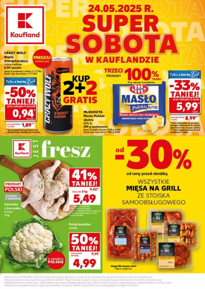 Gazetka promocyjna Kaufland - ważna 24.05 do 24.05.2025 - strona 1 - produkty: Grill, Masło, Mleko, Mlekovita, Napój