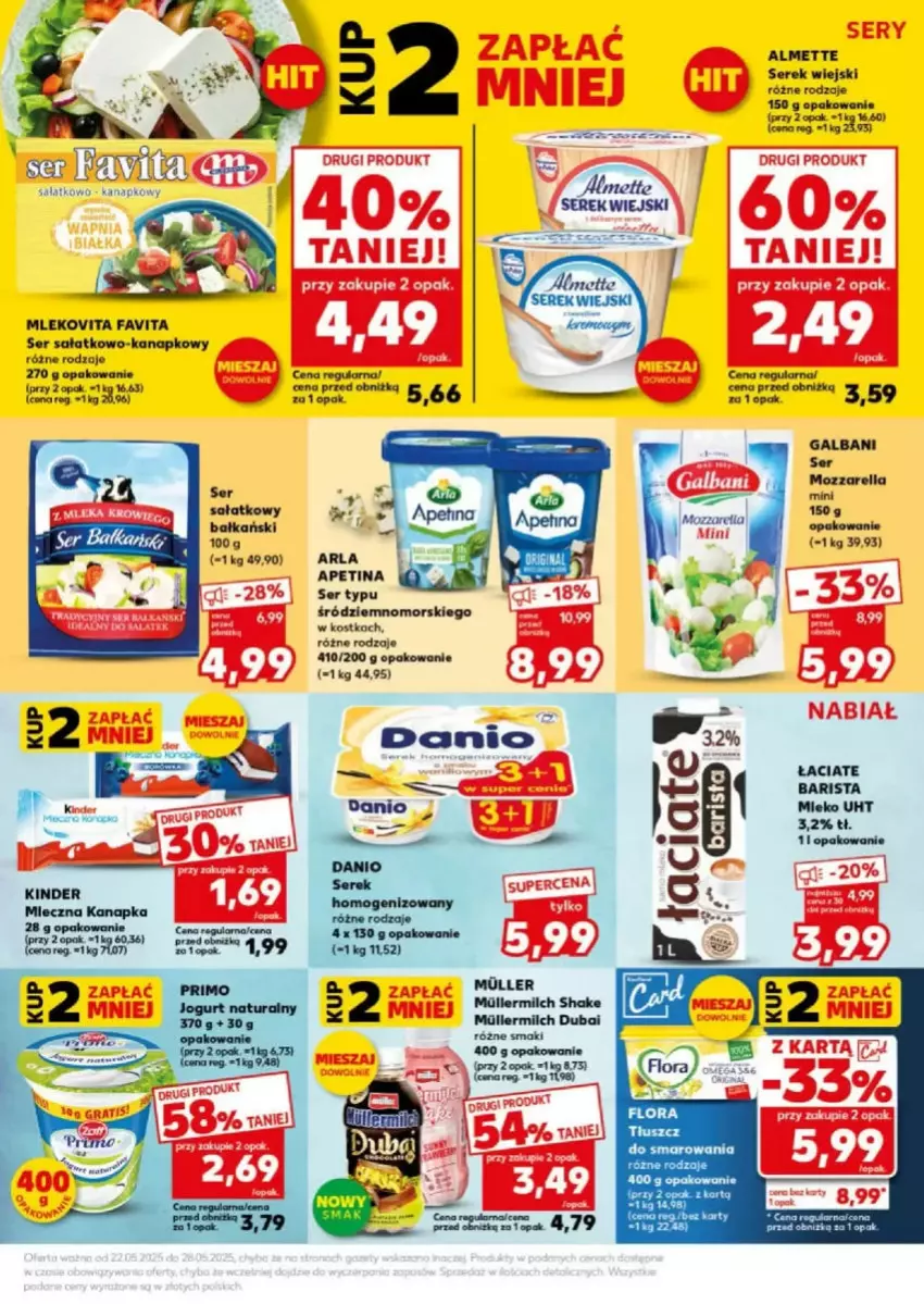 Gazetka promocyjna Kaufland - ważna 24.05 do 24.05.2025 - strona 11 - produkty: Almette, Fa, Favita, Karp, Kinder, LG, Mleczna kanapka, Mleko, Mozzarella, Sałat, Ser, Serek, Serek wiejski